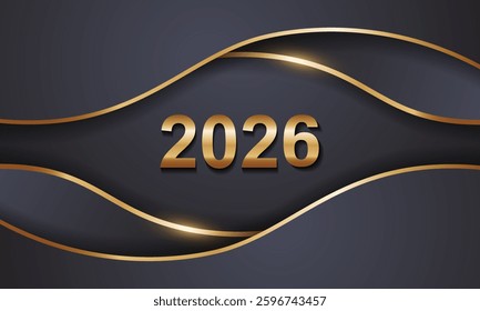 2026 Happy New Year Background Design. Greeting Card, Banner, Poster. Vector Illustration.