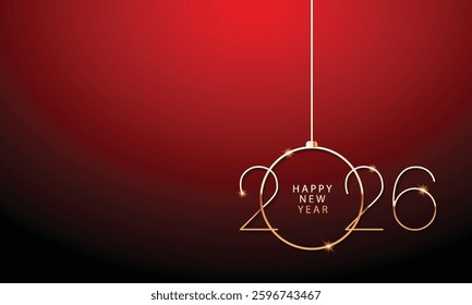 2026 Happy New Year Background Design. Greeting Card, Banner, Poster. Vector Illustration.