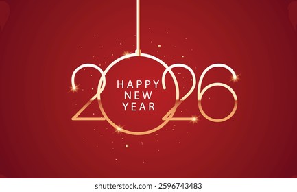 2026 Happy New Year Background Design. Greeting Card, Banner, Poster. Vector Illustration.