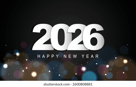 2026 Happy New Year Background Design. Greeting Card, Banner, Poster. Vector Illustration.