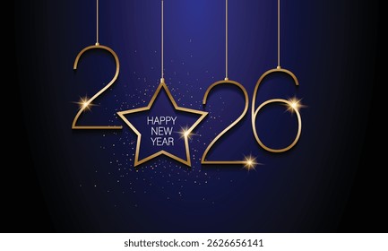 2026 Happy New Year Background Design. Greeting Card, Banner, Poster. Vector Illustration.