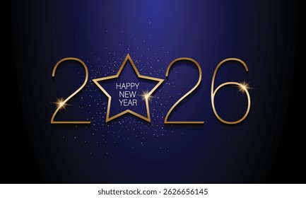 2026 Feliz Año Nuevo Diseño de Fondo. Tarjeta de felicitación, Anuncio, cartel. Ilustración vectorial.