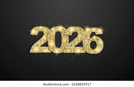 2026 Feliz Ano Novo Projeto de Fundo. Cartão, Banner, Pôster. Ilustração de vetor.