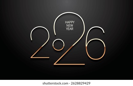 2026 Happy New Year Background Design. Greeting Card, Banner, Poster. Vector Illustration.