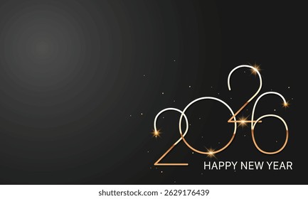 2026 Happy New Year Background Design. Greeting Card, Banner, Poster. Vector Illustration.