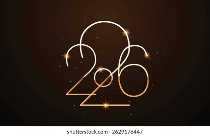 2026 Happy New Year Background Design. Greeting Card, Banner, Poster. Vector Illustration.