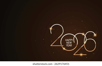 2026 Feliz Año Nuevo Diseño de Fondo. Tarjeta de felicitación, Anuncio, cartel. Ilustración vectorial.