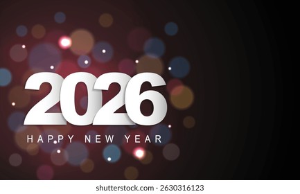 2026 Happy New Year Background Design. Greeting Card, Banner, Poster. Vector Illustration.