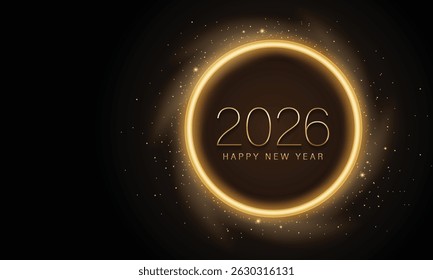2026 Frohes neues Jahr Hintergrunddesign. Grußkarte, Banner, Poster. Vektorgrafik.