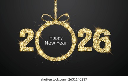 2026 Feliz Año Nuevo Diseño de Fondo. Tarjeta de felicitación, Anuncio, cartel. Ilustración vectorial.