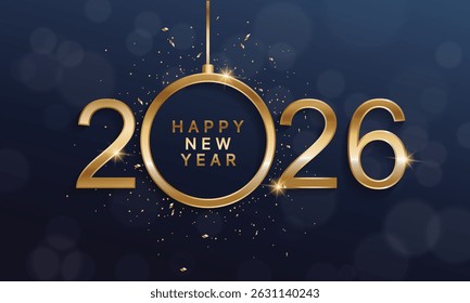 2026 Happy New Year Background Design. Greeting Card, Banner, Poster. Vector Illustration.