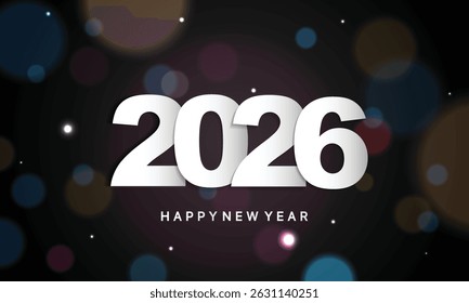 2026 Happy New Year Background Design. Greeting Card, Banner, Poster. Vector Illustration.