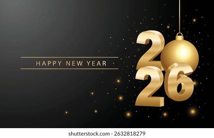 2026 Happy New Year Background Design. Greeting Card, Banner, Poster. Vector Illustration.
