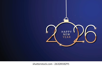 2026 Feliz Año Nuevo Diseño de Fondo. Tarjeta de felicitación, Anuncio, cartel. Ilustración vectorial.
