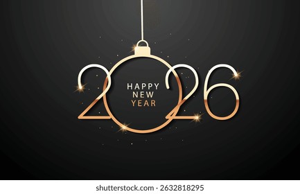 2026 Happy New Year Background Design. Greeting Card, Banner, Poster. Vector Illustration.