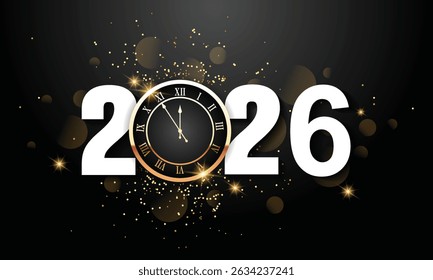 2026 Happy New Year Background Design. Greeting Card, Banner, Poster. Vector Illustration.