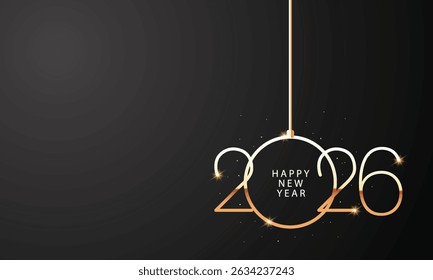 2026 Happy New Year Background Design. Greeting Card, Banner, Poster. Vector Illustration.