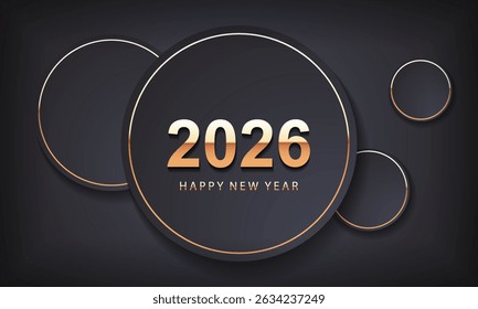 2026 Happy New Year Background Design. Greeting Card, Banner, Poster. Vector Illustration.