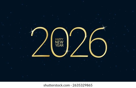 2026 Happy New Year Background Design. Greeting Card, Poster, Illustration Banner. 