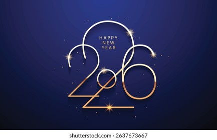 2026 Happy New Year Background Design. Greeting Card, Banner, Poster. Vector Illustration.