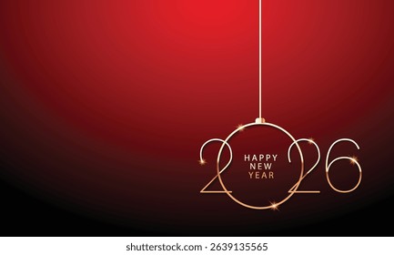 2026 Happy New Year Background Design. Greeting Card, Banner, Poster. Vector Illustration.