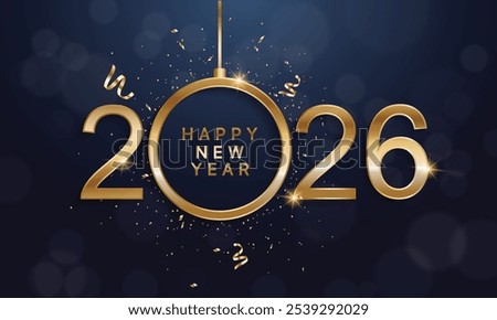 2026 Happy New Year Background Design. Greeting Card, Banner, Poster. Vector Illustration.