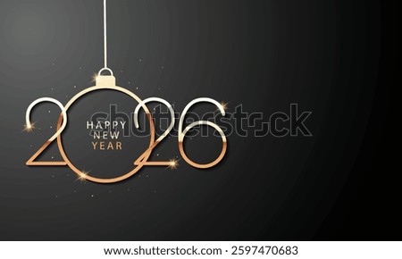 2026 Happy New Year Background Design. Greeting Card, Banner, Poster. Vector Illustration.