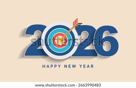 2026 Happy New Year Background Design. Greeting Card, Banner, Poster. Vector Illustration.