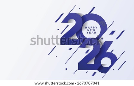 2026 Happy New Year Background Design. Greeting Card, Banner, Poster. Vector Illustration.