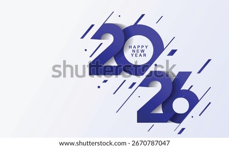 2026 Happy New Year Background Design. Greeting Card, Banner, Poster. Vector Illustration.