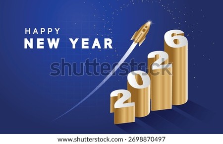 2026 Happy New Year Background Design. Greeting Card, Banner, Poster. Vector Illustration.