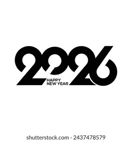 2026, Feliz Año Nuevo 2026, Plantilla de diseño con logotipo de tipografía 2026 para la celebración y decoración de temporada. Fondo de moda minimalista para la marca, banner, cubierta, tarjeta