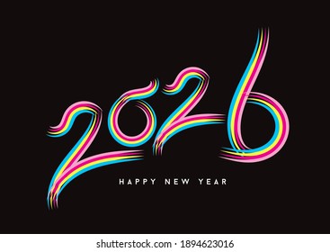 2026 happy new year celebration, Typography text 2026 font, text lettering 2026, holidays, Calendar 2026 cover template, Creative design for Greeting Lettering, vector illustration