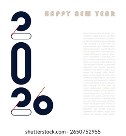 2026 happy new year celebration concept design. 2026 number illustration , number design for card, cover, poster, calendar etc