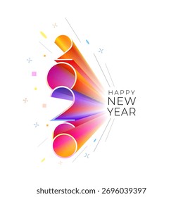 2026 Happy New Year colorful greeting card design.