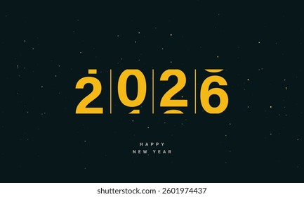 2026 Happy New Year count down greeting card creative concept design. Vector Illustration.