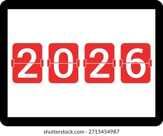 2026 Happy new year countdown. New Year Countdown Background. Happy new year 2026 vector illustration with counter on laptop. Countdown Timer Happy New Year