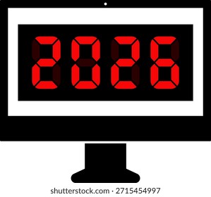 2026 Happy new year countdown. New Year Countdown Background. Happy new year 2026 vector illustration with counter on laptop. Countdown Timer Happy New Year