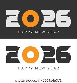 2026, happy new year. Creative typography template text design. vector illustration.