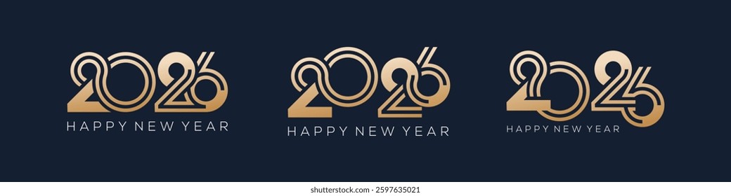 2026 Happy New Year design vector. trendy unique new year 2026 logo design template