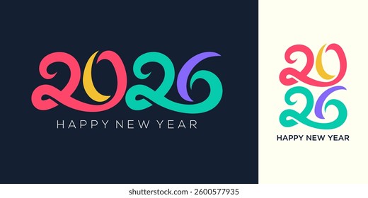 2026 Happy New Year design vector. trendy unique new year 2026 logo design template