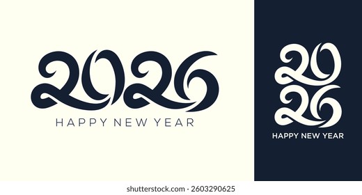 2026 Happy New Year design vector. trendy unique new year 2026 logo design template