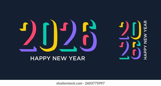 2026 Happy New Year design vector. trendy unique new year 2026 logo design template