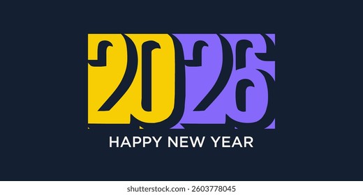 2026 Happy New Year design vector. trendy unique new year 2026 logo design template