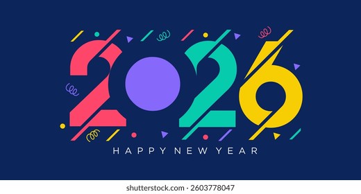 2026 Happy New Year design vector. trendy unique new year 2026 logo design template