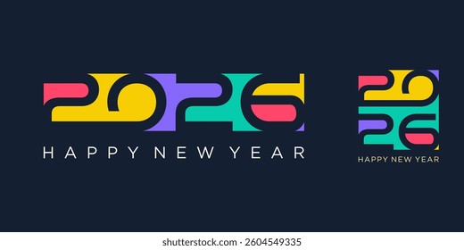 2026 Happy New Year design vector. trendy unique new year 2026 logo design template