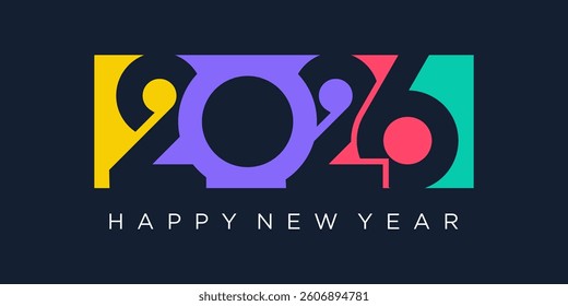 2026 Happy New Year design vector. trendy unique new year 2026 logo design template