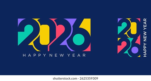 2026 Happy New Year design vector. trendy unique new year 2026 logo design template