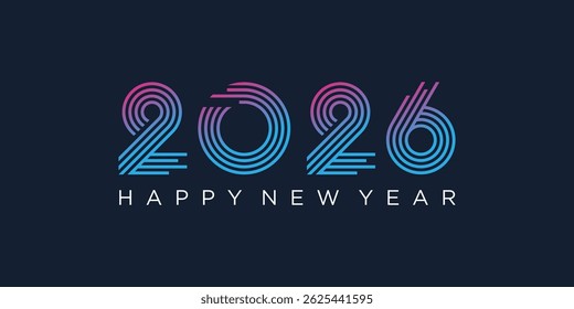 2026 Happy New Year design vector. trendy unique new year 2026 logo design template