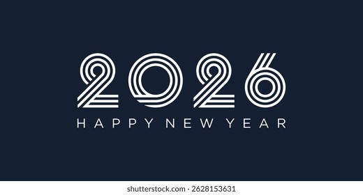 2026 Happy New Year design vector. trendy unique new year 2026 logo design template